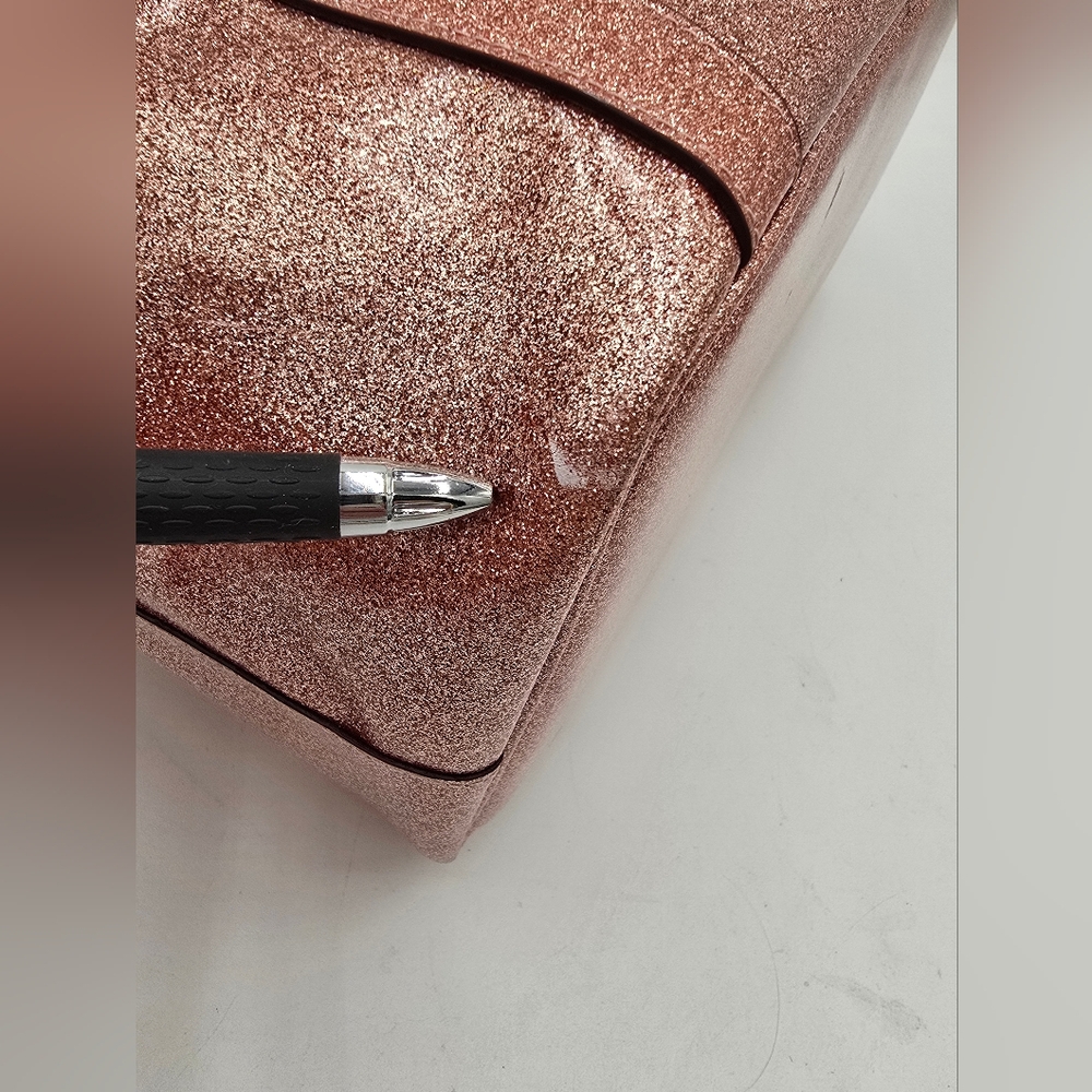 💥RARE💥Coach Rose Gold Glitter Ferry Tote In Patent Leather, EUC - Picture 15 of 16
